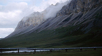 The Alaska Pipeline runs past the Brooks Range, by Nick Lawrence
