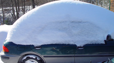 Snow-topped Subaru, by George Davis